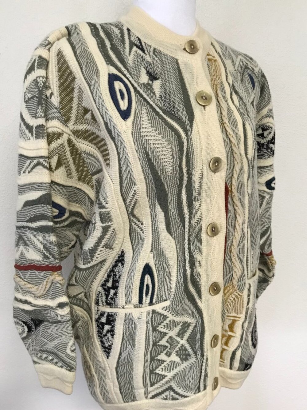 Aklanda Australia Merino Wool Cardigan XS Australian Made Cable Knit Sweater
